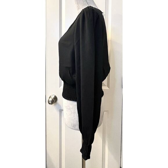 JOIE Women’s Embroidered Lace Blouse Top LS V Neck Cropped M Y2k Peasant Chic - Picture 3 of 9